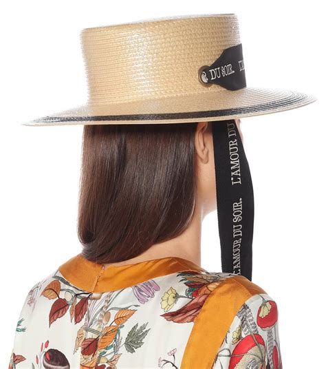 gucci straw hat fake|Gucci neck tie straw hat.